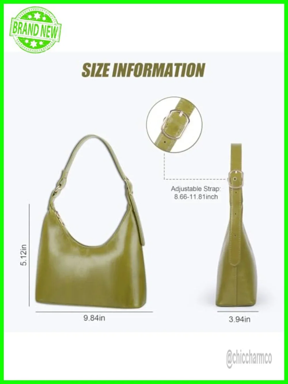 Small Vegan Leather Hobo Shoulder Bag Retro Crescent Purse